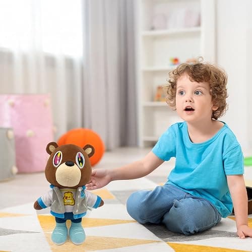 Adenzai Kanye Bear Plush - 10 Inch Cute Plush Bear Stuffed Animal Toy – Soft and Adorable Gift for Kids, Boys, Girls, Birthdays, Easter, and Graduation Cute Halloween Plush thumbnail 9