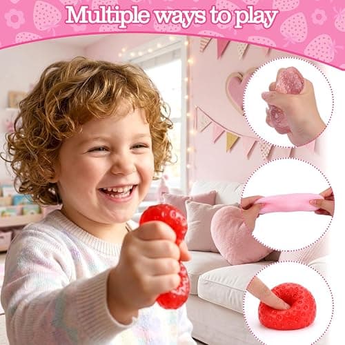 3pcs Strawberry Taba Squishy with Card,Ultra-Soft Stress Relief Squishy Fidget Toys Adults,Small Cute Sensory Squeeze Toys,Fun Kids Enjoy Decompression Toy,Soft and Relaxing Squeezing Toy thumbnail 7