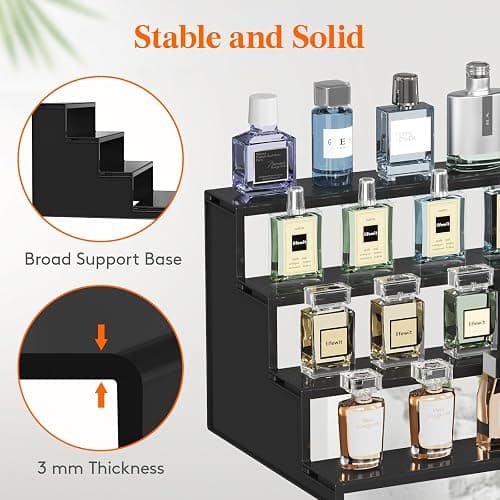 Lifewit 12 Inch Cologne Organizer for Men, 4 Tier Large Plastic Perfume Stand, Tool-free Assembly, Display Shelf for Fragrance, Aftershave, Skincare Makeup for Vanity, Bedroom, Bathroom Storage, 1 Pcs thumbnail 3