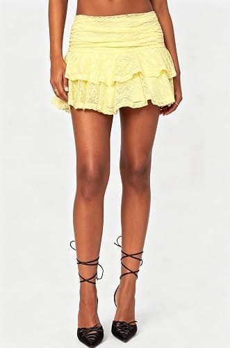 Womens Y2k Ruffle Bloomer Short Lolita Layered Lace Mini Skirt | Country Concert Festival,Lace Skirts,Fluffy Ruffle Shorts,Pettipants for Women,Lolita Bottoms,Grunge Asymmetrical Skirt Party thumbnail 2