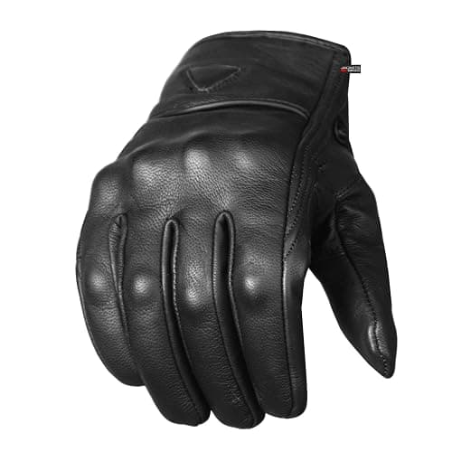 Jackets 4 Bikes Motorcycle Gloves - Premium Leather for Men Women, Touchscreen, Non-Slip, Motorbike Cruiser Street Biker Protector Glove - Image 1