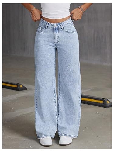 Floerns Women's Bowknot Embroidery Jeans Y2k Straight Leg Boyfriend Denim Pants thumbnail 2