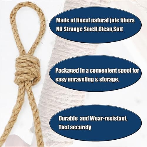 Leecogo 4mm Jute Rope 164 Feet Heavy Duty and Thick Twine Rope for Gardening Arts Crafts Packing Bundling Recycling and Home Decor thumbnail 5