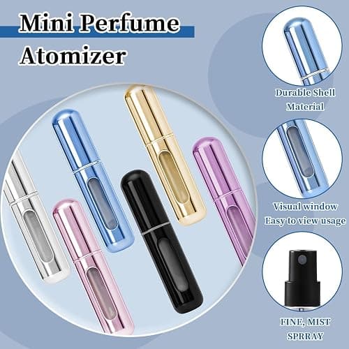 Perfume Travel Spray Bottle, 6 Pcs 5ml Travel Perfume Refillable Bottle, Portable Size Mini Perfume Atomizer Bottles for Traveling, Outgoing thumbnail 4