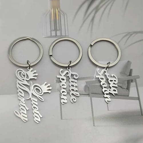 SHRDV Personalized Name Keychain Custom Stainless Steel Letters Pendant as Special Christmas Gift for Women Girls - Gold thumbnail 5