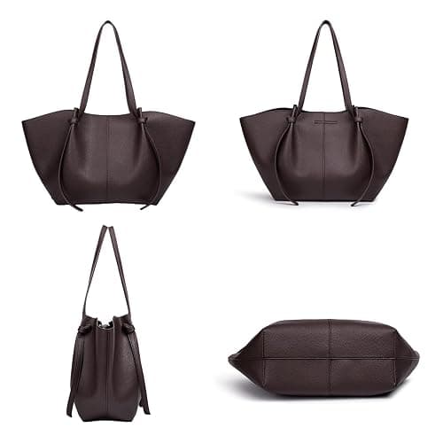 JIABAOZ Tote Bag Damen,Shopper Tasche Damen Groß,mit Litschi-Muster,Large Shoulder Handbag Mit Abnehmbarer Schlaufe,Shopper Für College Schule Arbeit Reisen Shopping thumbnail 4