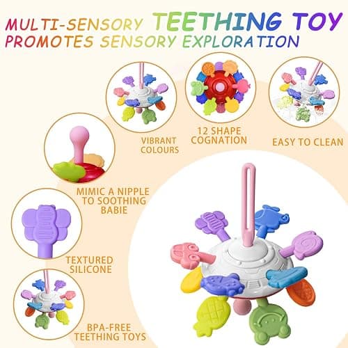 FLLOBE Baby Toys 6-12 Months, Montessori Toys for 1 Years Old, 6-in-1 Set Infant Toys with Sensory Toy, Spinner for Babies, Stacking Toy for Toddlers 1-3 Learning, Gifts for Toddler Newborn, 32PCS thumbnail 3