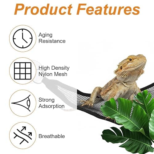 Abeillo 2Pcs Bearded Dragon Hammock, Breathable Mesh Reptile Hammock Lizard Tank Accessories, Triangle Geckos Hammocks for Bearded Dragons, Snakes, and Axolotls, Perfect Beard Dragon Tank Accessories thumbnail 5