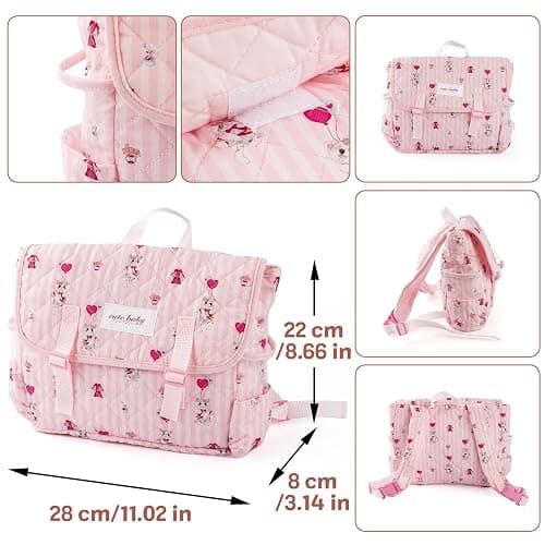 BABESIDE 10 Pcs Reborn Doll Accessories Set for 17-22 Inch Dolls, Feeding and Care Set, Including Diaper Bag, 2 Diapers, Great for Children's Pretend Play (Dolls not Included) thumbnail 3