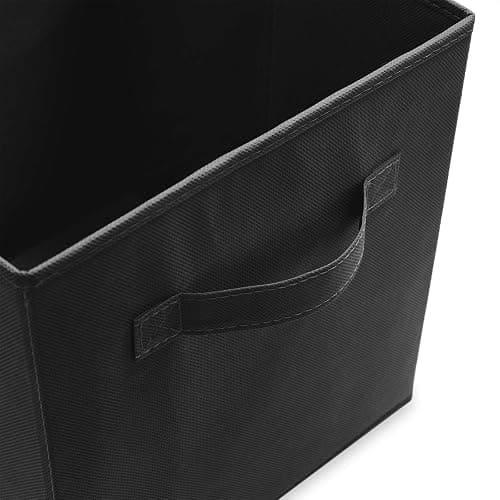 Casafield Set of 6 Collapsible Fabric Cube Storage Bins, Black - 11" Foldable Cloth Baskets for Shelves, Cubby Organizers & More thumbnail 5