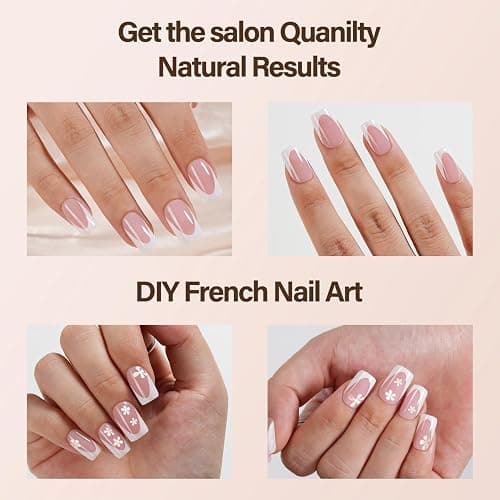 Vansiho Deep French Gel Nail Tips, 150Pcs Short Square Nail Tips, Pink Soft Gel French Tips Press on Nails, Fake Nails for Nail Art DIY 15 Sizes thumbnail 4