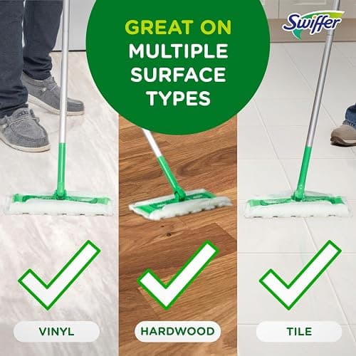Swiffer Sweeper 2-in-1 Mops for Floor Cleaning, Dry and Wet Multi Surface Floor Cleaner, Sweeping and Mopping Starter Kit, Includes 1 Mop + 19 Refills, 20 Piece Set thumbnail 4