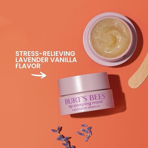 Burt’s Bees Lavender Vanilla Lip Sleeping Mask, With Hyaluronic Acid and Squalane Moisturizer To Instantly Hydrate Lips, Overnight Mask and Treatment, 0.45 oz. thumbnail 4