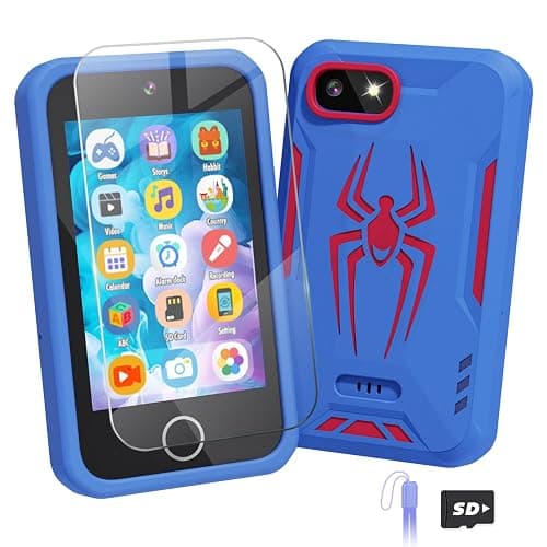 Kids Smart Phone, Spider Toys Phone for Boys 3 4 5 6 7 8 Years Old, Dual Camera, 3.5'' Touchscreen Kid Phones, Educational Toy for Toddler Kids Christmas Birthday Gifts, ABC Learning, Habit Tracker - Image 1