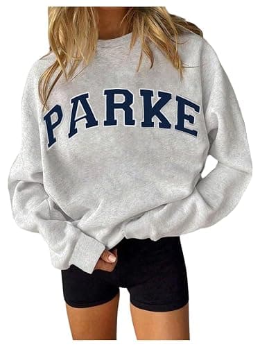 SOLY HUX Women's Crewneck Sweatshirt Letter Graphic Long Sleeve Shirts Fall Tops Preppy Clothes - Image 1