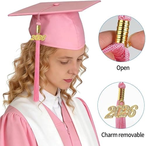 multiwins Graduation Cap, White Stole & Graduation Card Set - Adjustable Cap with 2026 Tassel for High School & Bachelor thumbnail 9