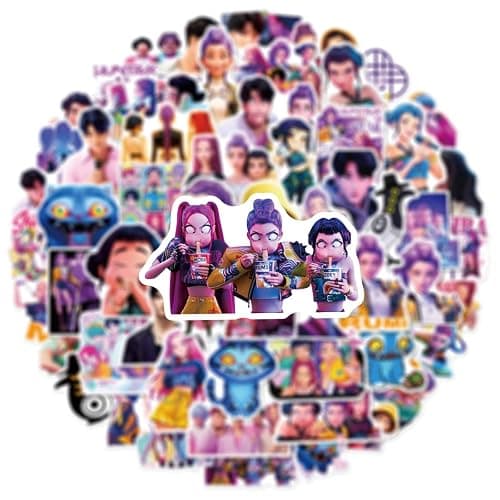 60pcs Cool Demon Movie Hunters Stickers for Kids Teens Girls Adult, Waterproof Vinyl Movie Decal for Water Bottle Skateboard Guitar Travel Case Bike Laptop,Car Bumper,Luggage,Phone (LMNT60) thumbnail 6