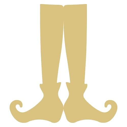 Elf Leg Cutout Unfinished Wood Halloween Holiday Door Hanger MDF Shape Canvas Style 3 (12") - Image 1