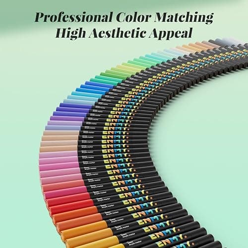 ENMY 80 Colors Acrylic Paint Markers, Direct Liquid Acrylic Paint Marker Pen, Fabric Markers for Textile, Canvas, Rock, Glass, Wood, Paper, DIY, Acrylic Coloring Pens for DIY Craft Supplies thumbnail 5