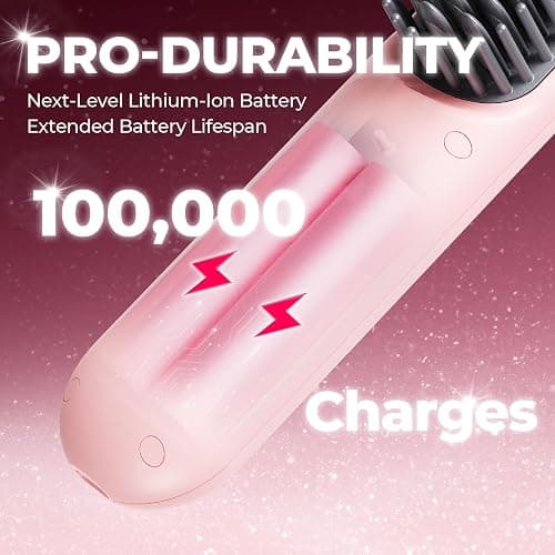 TYMO Cordless Hair Straightener Brush - Porta PRO Portable Straightening Brush for Travel, Mini Ionic Hot Comb Straightener for Women, Lightweight on-The-go, Cordless and Fast Charger Dual Power thumbnail 8
