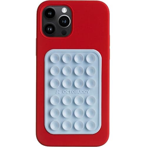 OCTOBUDDY Classic - Silicone Suction Phone Case Adhesive Mount, Baby Blue | Hands-Free, Strong Grip Holder for Selfies & Videos - iPhone & Android Compatible - 2.25″ x 3.25″ - Image 1