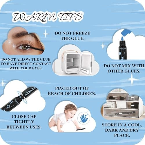 KevKev Lash Bond and Seal Lash Glue for Eyelash Extensions Lash Clusters Strong Hold Long Lasting 48-72 Hours Glue Individual Lash Glue Lash Bond and Seal Waterproof (5ml+5ml, Black Bond and Seal) thumbnail 6
