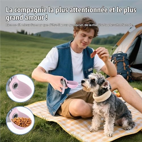 Gourde pour Chien, Gourde Chien Promenade Gamelle éTanche avec Bol Pliable en Silicone, 285ml Gourde Chien Voyage pour Les Promenades Et RandonnéEs en ExtéRieur (Blanc) thumbnail 7