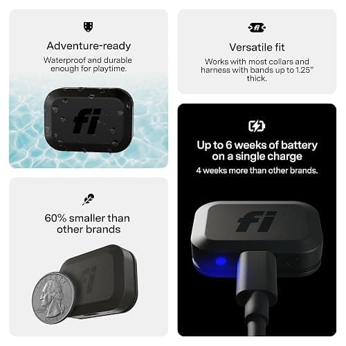 Fi Mini GPS Tracker for Cats — Lightweight Collar Attachment, Virtual Fences, Escape Alerts, Step & Health Tracking, Waterproof Cat Tracker — 6-Month Membership Included thumbnail 5