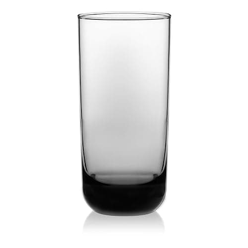 Libbey Polaris Tumbler and Rocks Glass Cups Set, Smoke Hue Mixed Drink Glasses with Straight Lines, Lead-Free, Drinkware Set of 16 for all Beverages thumbnail 9