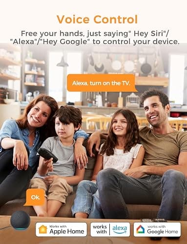 Smart Plug Works with Alexa, Apple HomeKit Siri, Google Home - Refoss Wifi Plug Alexa Smart Sockets Support App Remote Control, Voice Control, Timer, Offline Control, 13A, No Hub Required - 2 Pack thumbnail 3