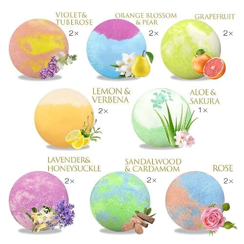 Bath Bombs for Women Gift Set, 15 Pcs Handmade Bubble Bathbombs, Shea & Coco Butter Dry Skin Moisturize, SPA Relaxing Gifts for Women & Men, Her, Girls, Wife, Birthday thumbnail 2