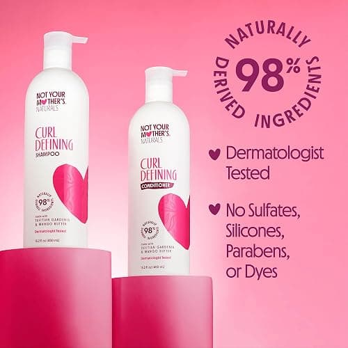 Not Your Mother's Naturals Curl Defining Shampoo and Conditioner (2 Pack) - 98% Naturally Derived Ingredients - All Hair Types - Gardenia Mango Butter thumbnail 5