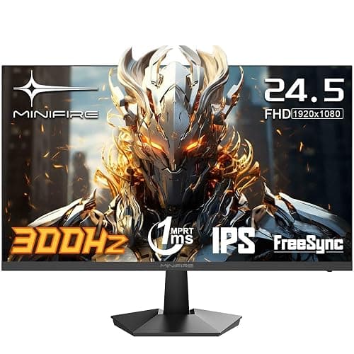 Minifire Gaming Monitor 24.5 Zoll, 300Hz, 1Ms, FHD, FreeSync, IPS-Panel, HDR Ready,sRGB 120%, Eye-Care, HDMI 2.0 & DisplayPort 1.4, VESA 75x75 -Schwarz(MFG25X1 PRO) - Image 1