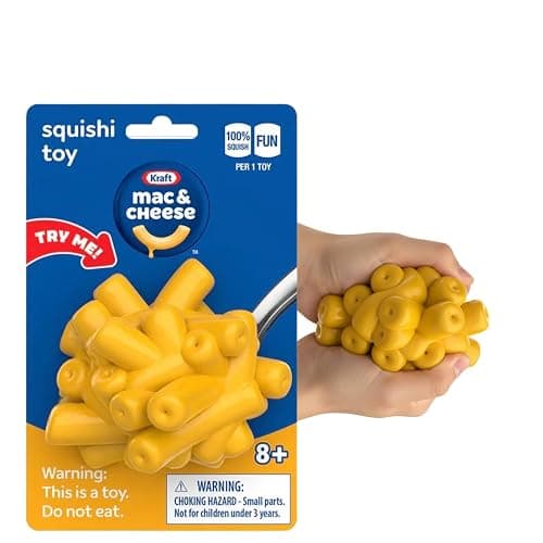 Incredible Play Kraft Mac & Cheese Squishi Toy – Soft Squeeze Macaroni Fidget Toy, Novelty Sensory Toy for Kids Ages 8+ - Image 1