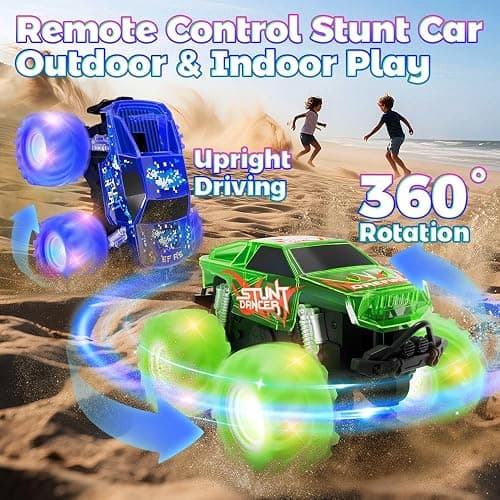 Drefirsa Pink Monster Truck, Unicorn Remote Control Car, 4WD All Terrain Off-Road Girl RC Truck with Colorful Light, Waterproof Remote Car Toy for 6 7 8 9 10 11 12 Year Old Girl Birthday Gift thumbnail 5