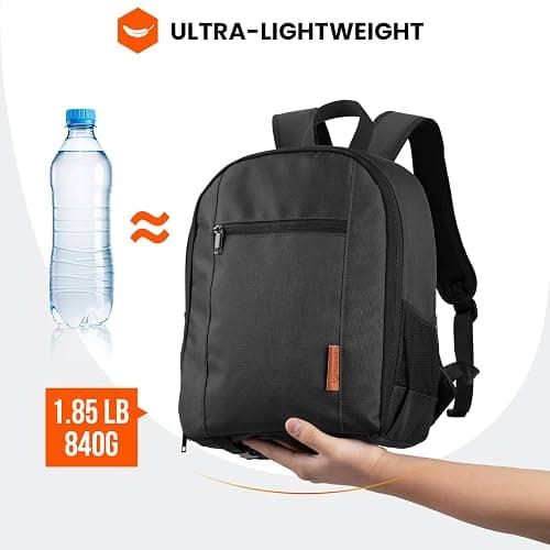 TARION Camera Backpack Bag Small - Professional DSLR Photography Case with 13 inch Laptop Compartment & Waterproof Rain Cover & Bottom Tripod Holder for Men Women Photographers - Black TB-S thumbnail 6