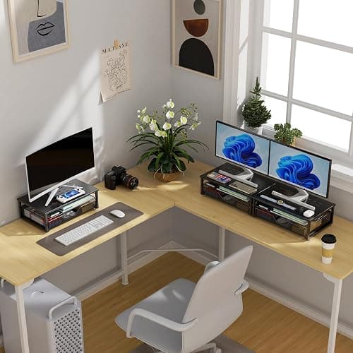 gianotter Computer Monitor Stand Riser, Desk Organizers and Accessories with Drawer, Office Desk Accessories & Workspace Desktop Organizers Storage for Printer Stand (Black) thumbnail 7