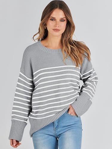 ANRABESS Women's Oversized Sweaters 2025 Long Sleeve Fuzzy Knit Casual Chunky Pullover Sweater Fall Outfits Clothes thumbnail 5