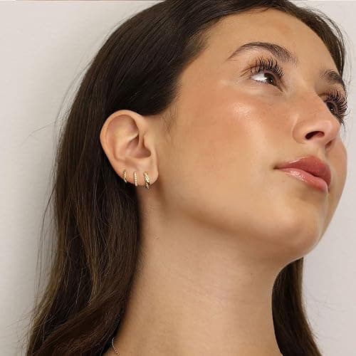 JUNVirtuous 925 Sterling Silver Hoop Earrings for Women Hypoallergenic Silver Small Huggie Hoop Earrings for Women Stack Sets for Multiple Piercing Trendy Jewelry aretes de plata 925 para mujer thumbnail 2
