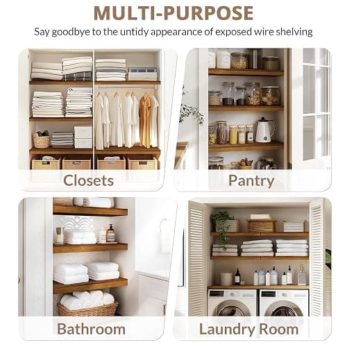 Gashell Wire Shelf Covers, Bamboo Wire Rack Covers for Pantry, Closet (4pcs, 24" W x 16" D) thumbnail 6