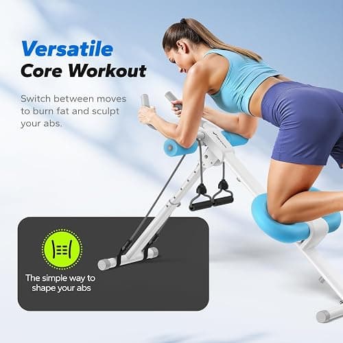MERACH Ab Machine, Ab Workout Equipment, Adjustable Ab Trainer Machine for Abs Workout at Home Gym, Foldable, Knee Protection, Abdominal Trainer for Stomach Workout thumbnail 2