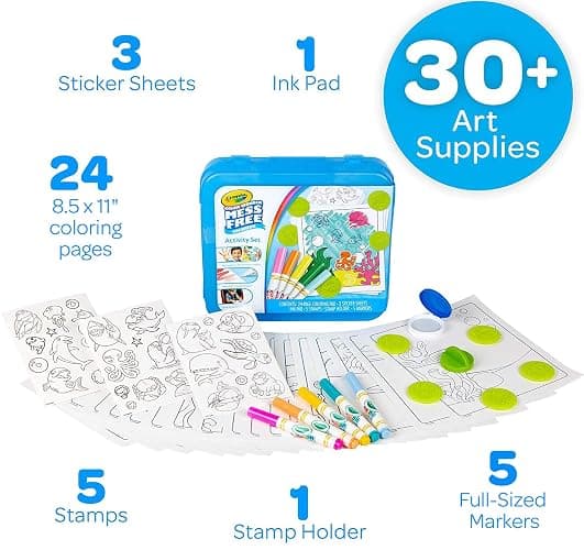 Crayola Color Wonder Mess Free Coloring Activity Set (30+ Pcs), Holiday & Christmas Gift for Toddlers, Travel Art Kit with Markers, Stamps, and Stickers, Ages 3+ thumbnail 4