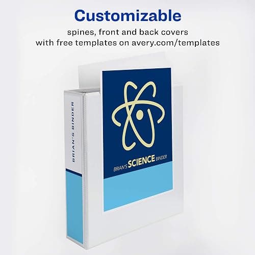 Avery Standard View 3 Ring Binder, 2" Round Rings, 375-Sheet Capacity, 2.8 Inch Wide Spine, 1 White Binder, Ideal for Lightweight Organization and Occasional Referencing (05731) thumbnail 3