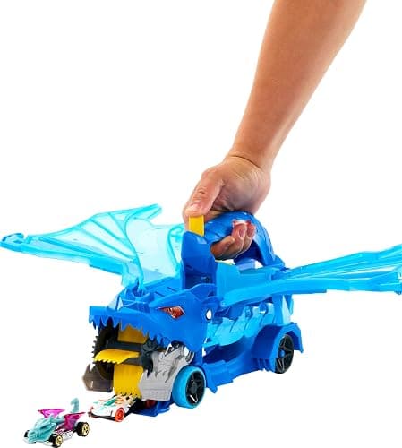 Hot Wheels City Toy Car Track Set, Ultimate Dual Dragon Transporter & 2 Die-Cast Cars, Large-Scale Dragon & Detachable Dragon, Stores 20+ Vehicles thumbnail 6