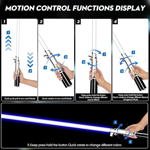 BSTSABER Pixel Lightsaber, Motion Control 39 Sets Sound Effects with 12 Colors Change Light Saber, Smooth Swing Metal Handle Lightsabers for Adults, Boys Cosplay Gifts (Pixel 39 Sets Sound Effects) thumbnail 6