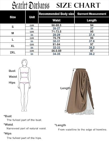 Scarlet Darkness Maxi Long Skirt for Women Double Layered Renaissance Skirts thumbnail 4