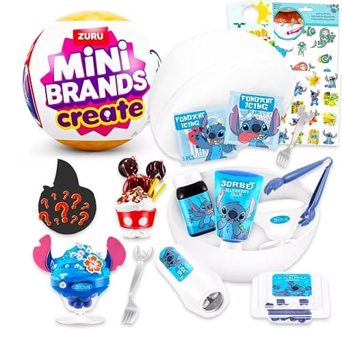 Zuru Mini Brands Disney Create Mystery Toy Set - Bundle with Disney Create a Snack Mystery Ball with Stickers, More | Zuru Make It Snack Blind Ball for Kids, Girls - Image 1
