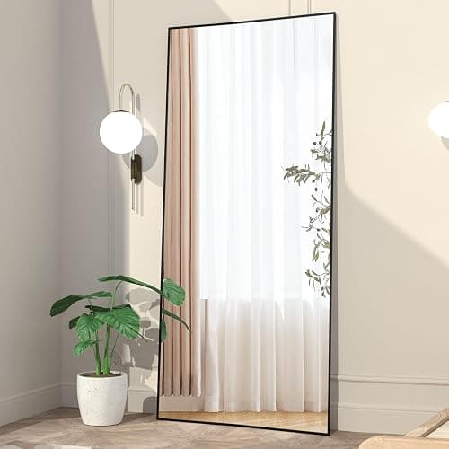 NEUWEABY Full Length Mirror 165x60 cm Floor Mirror Large Black Body Mirrors Rectangle for Bedroom Living Room Standing Hanging or Leaning Against Wall Aluminum Alloy Frame thumbnail 6