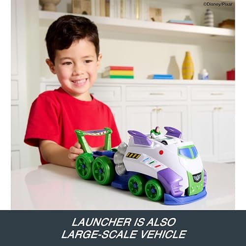 Hot Wheels Toy Car, Disney and Pixar Hi-Tech Buzz Lightyear Launcher & Hauler with 1:64 Scale Die-Cast Superstar Speeder Hi-Tech Buzz Lightyear thumbnail 3