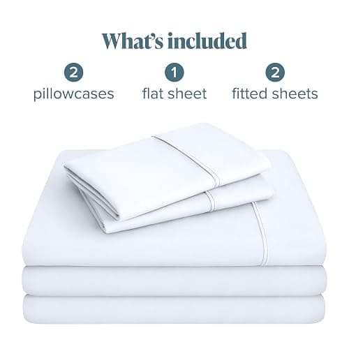 Bare Home Split Queen Sheet Set - 1800 Ultra-Soft Microfiber Bed Sheets - Double Brushed - Deep Pockets - Easy Fit - 5 Piece Set - Bedding Sheets & Pillowcases (Split Queen, White) thumbnail 9